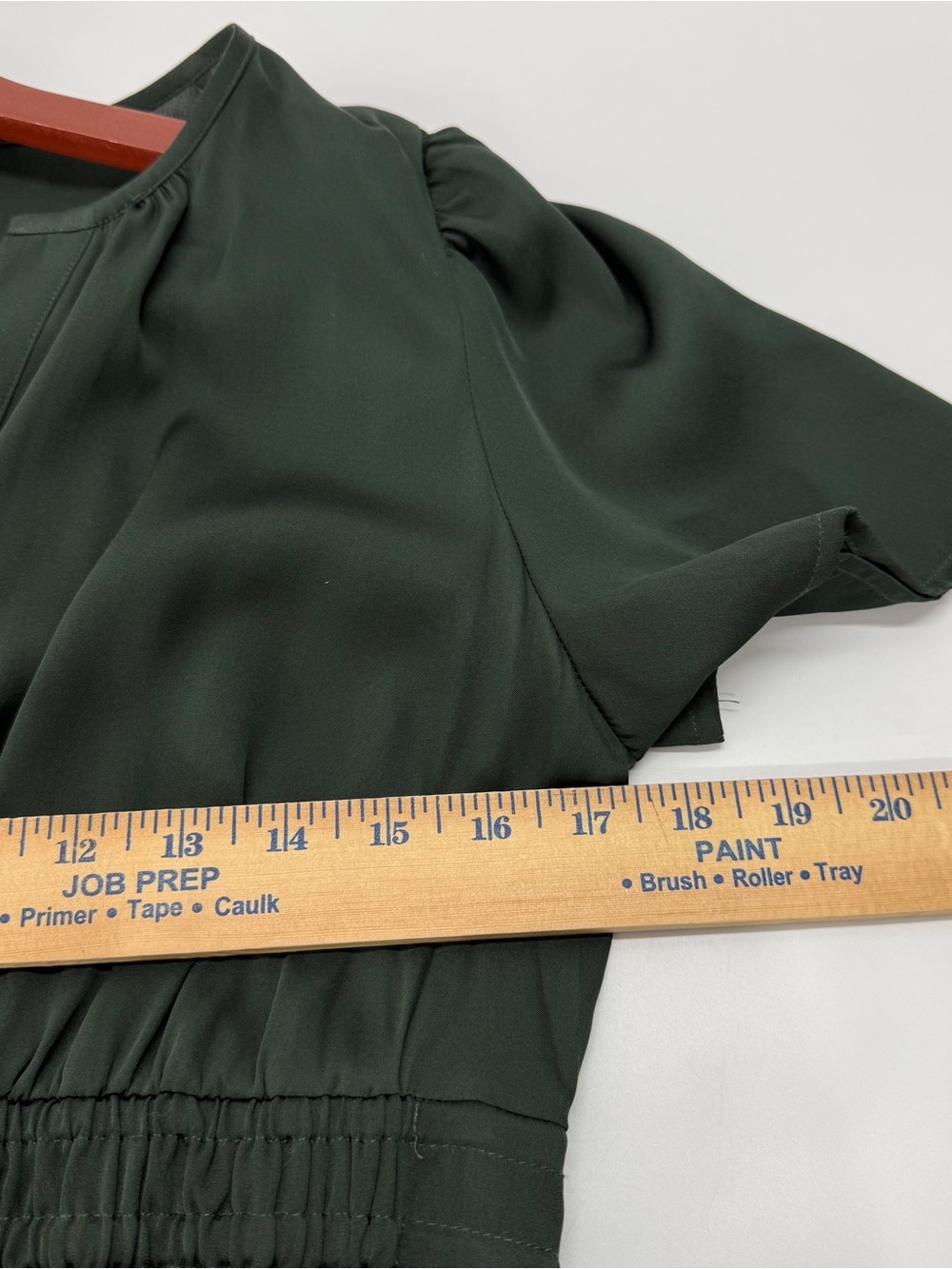 Quince Washable Silk Tiered Maxi Dress Dark Forest Green Size M V Neck Pockets - Picture 12 of 14